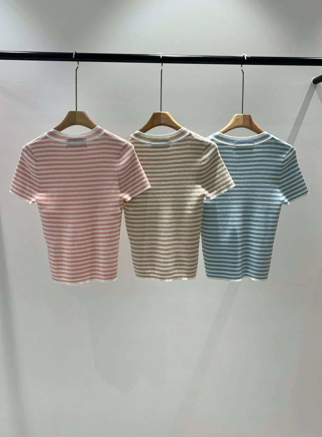 Short Sleeved Striped Knitted Sweater *3 Colors