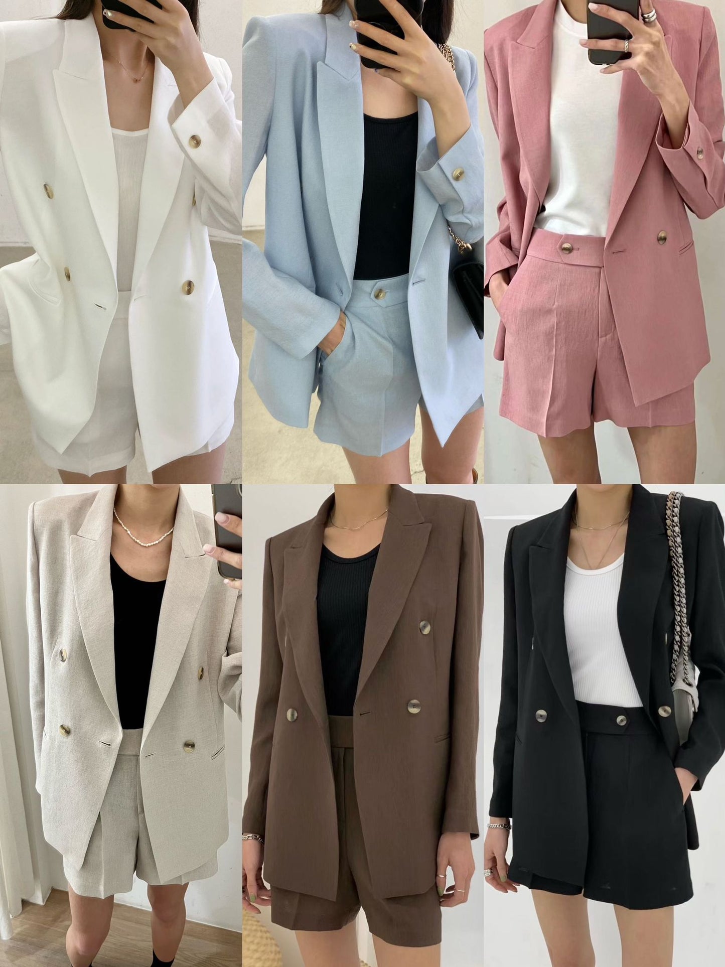 Double Breasted Suit Jacket & Shorts Set *6 Colors (Sold Separately)