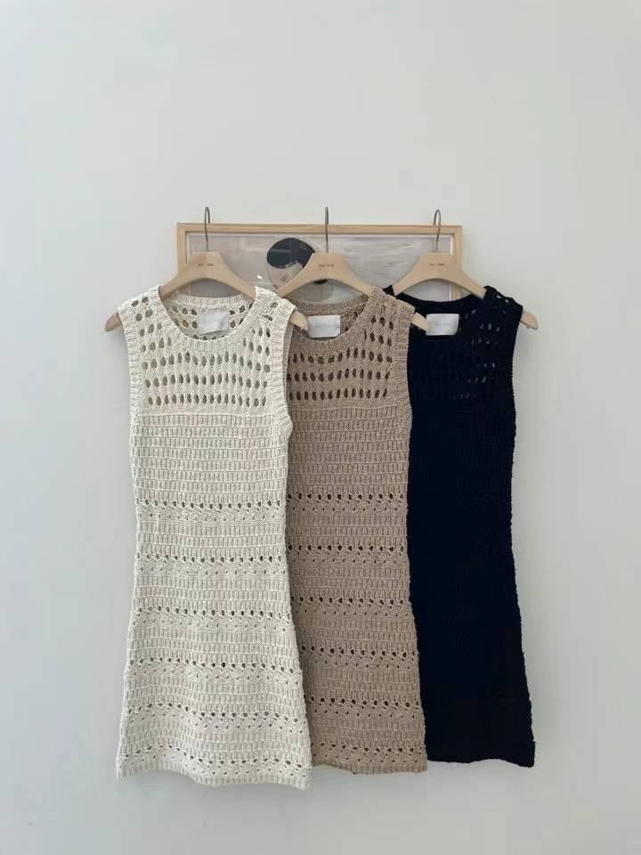 Crochet Sleeveless Mini Dress *3 Colors