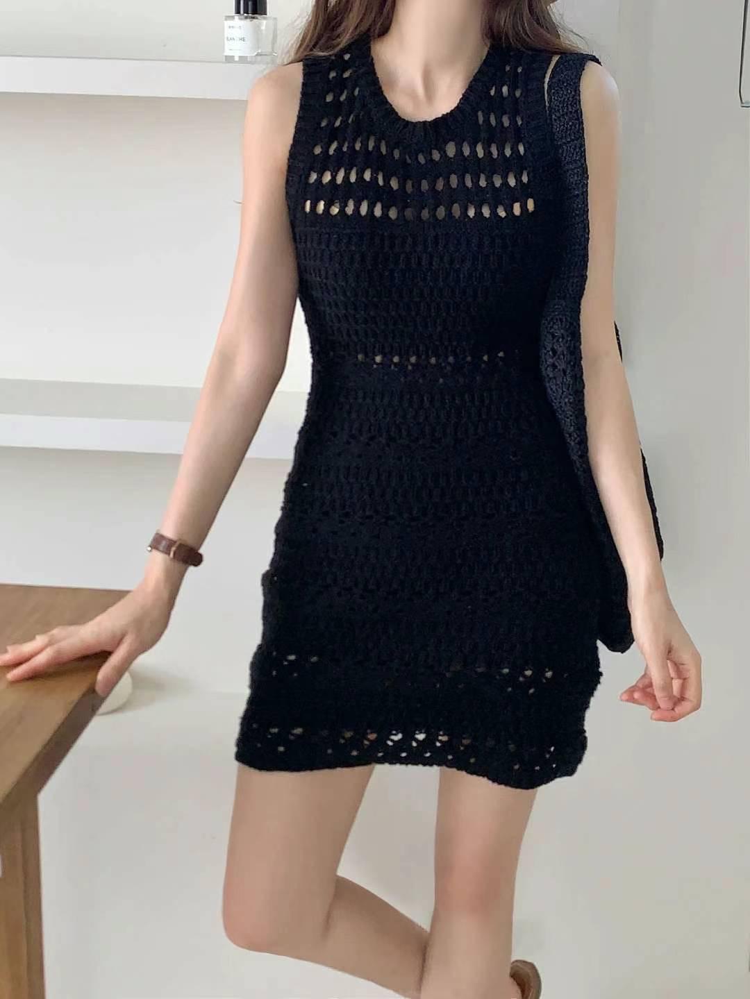 Crochet Sleeveless Mini Dress *3 Colors