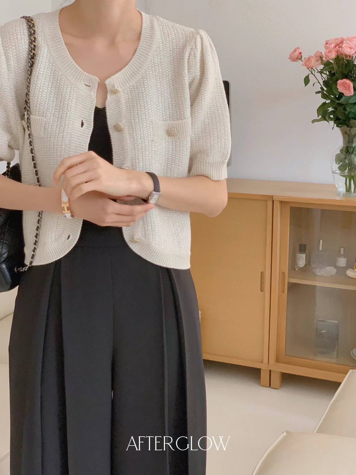 Ribbed Knit Short Sleeve Cardigan *3 Colors