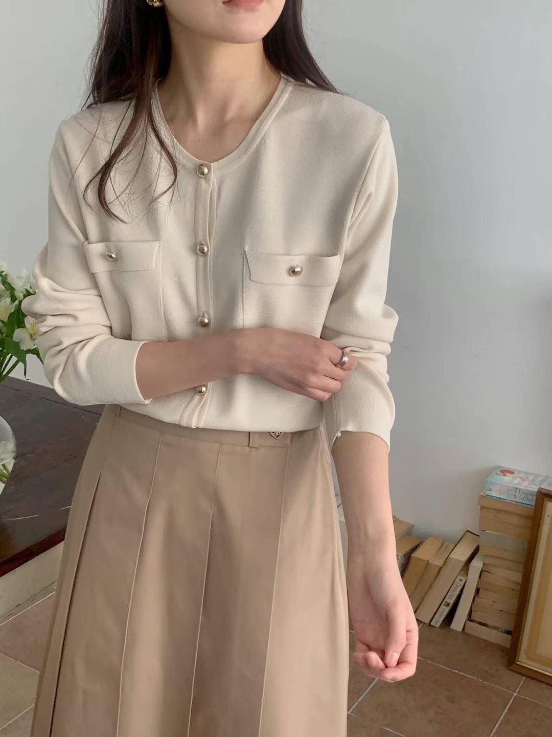 Long Sleeved Knit Button Down Cardigan *3 Colors