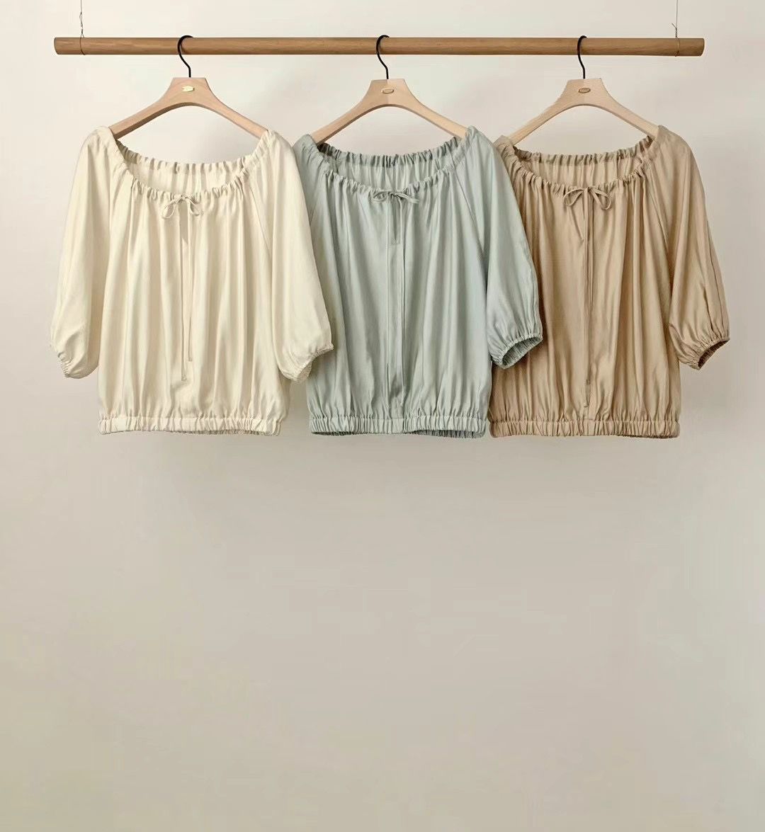 Ruffled Puff Sleeve Tie-top Blouse *3 Colors