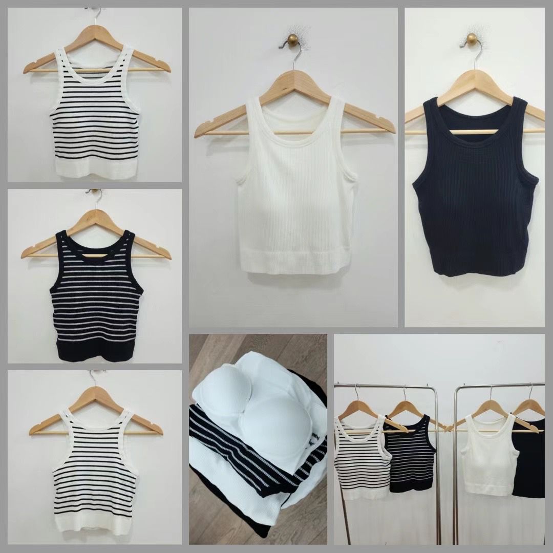 Scoop Neck Padded Tank Top *4 Colors