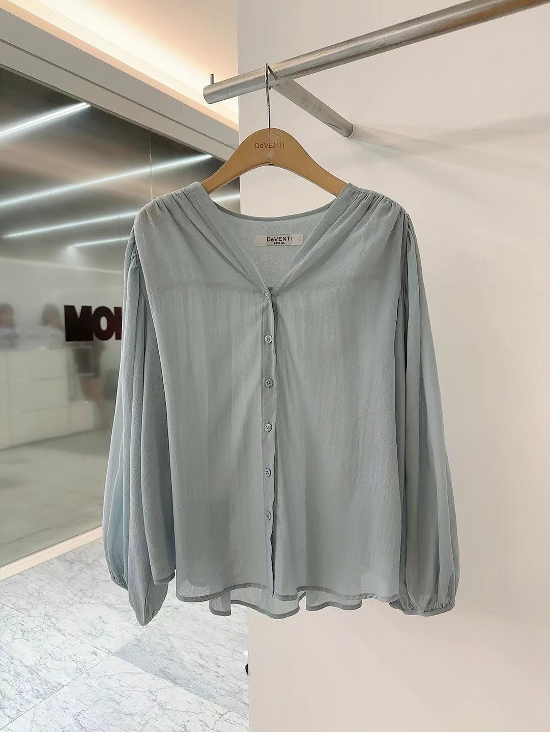 Button Down Mesh Blouse *3 Colors