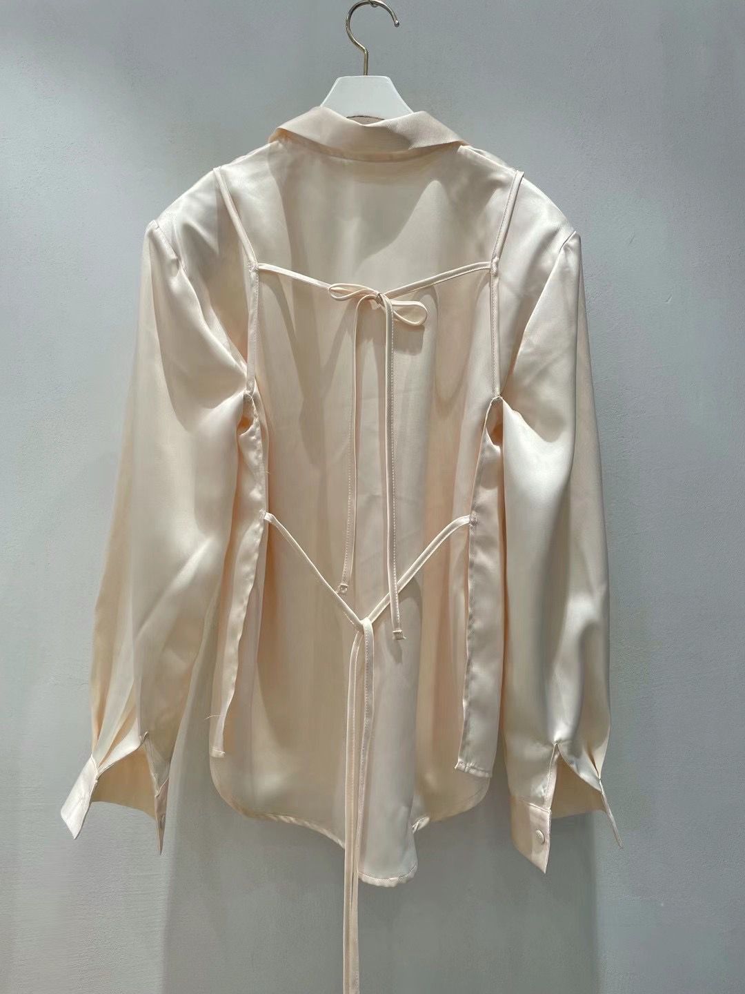 Long Sleeved Satin Shirt & Camisole Set *2 Colors