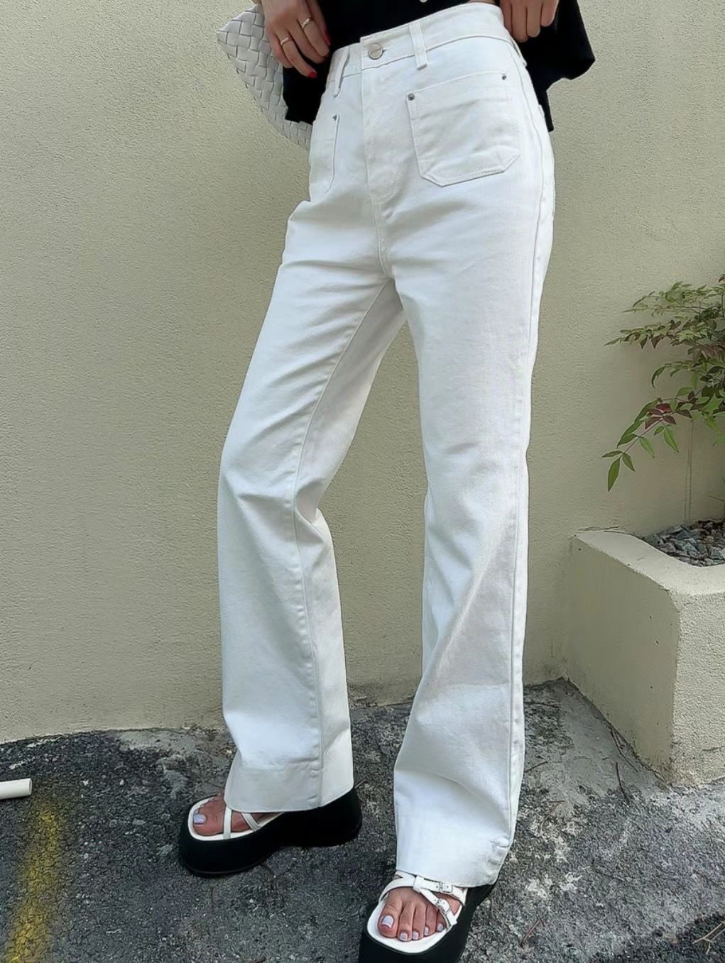 Front Patch Pocket Straight Pants