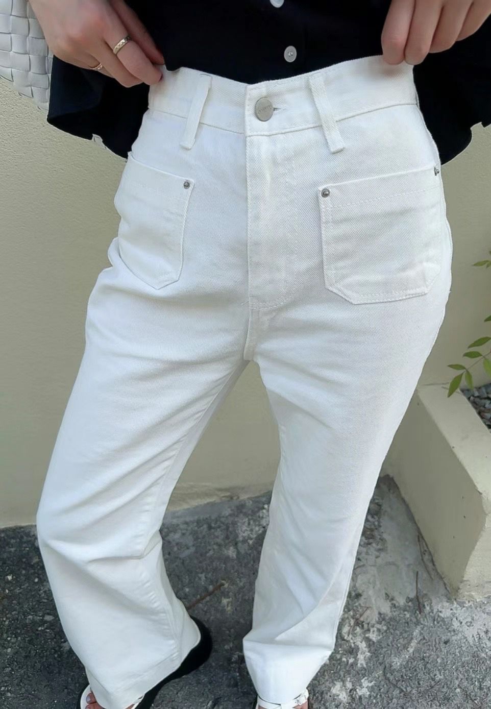 Front Patch Pocket Straight Pants