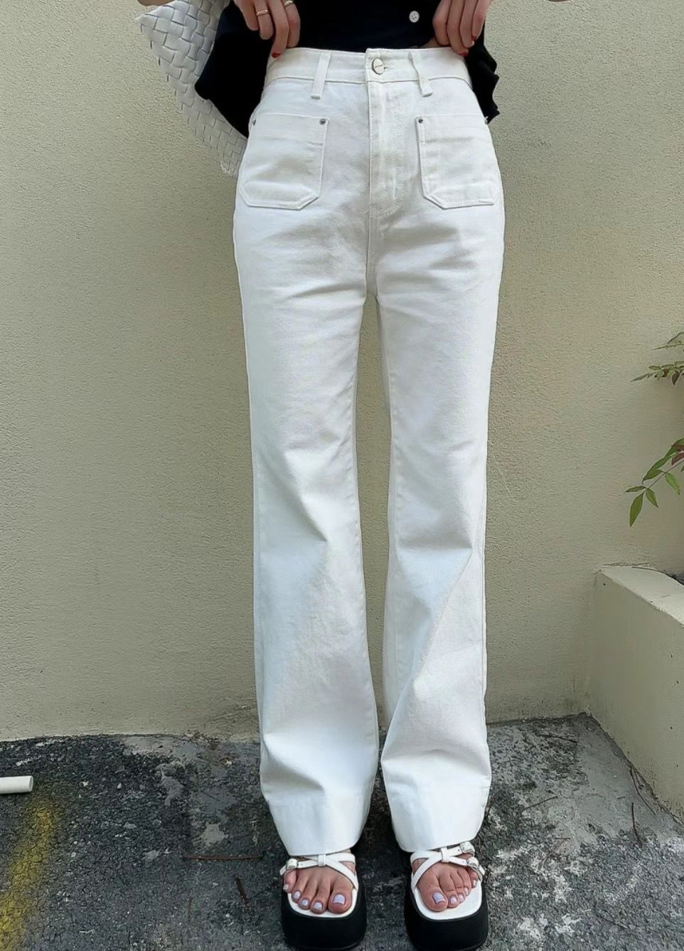 Front Patch Pocket Straight Pants