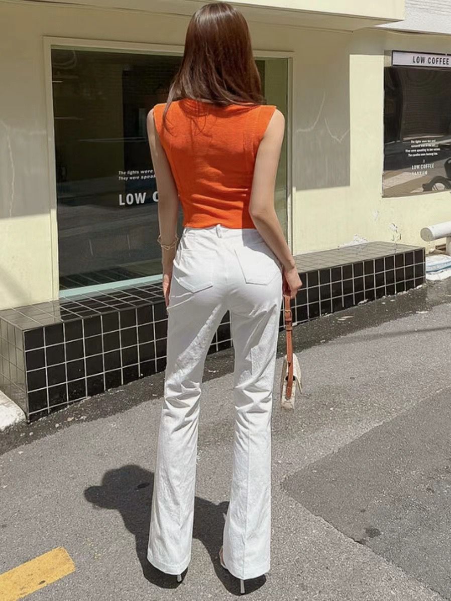 High-waisted Straight Pants *2 Colors