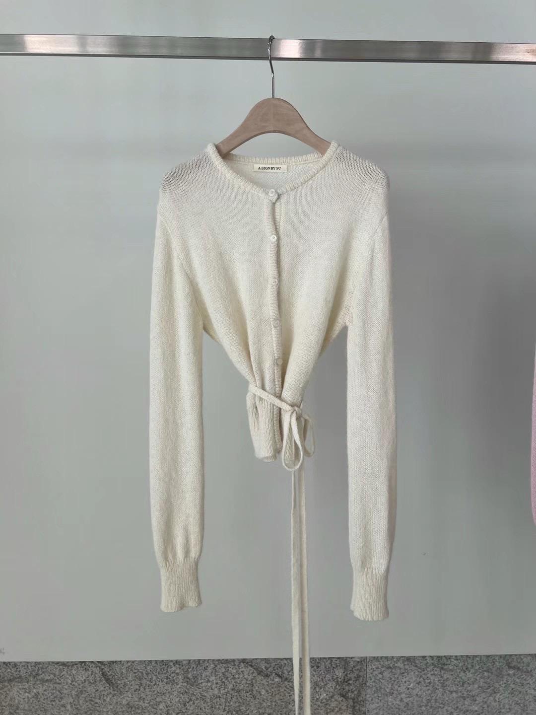 Knitted Waist String Cardigan *3 Colors