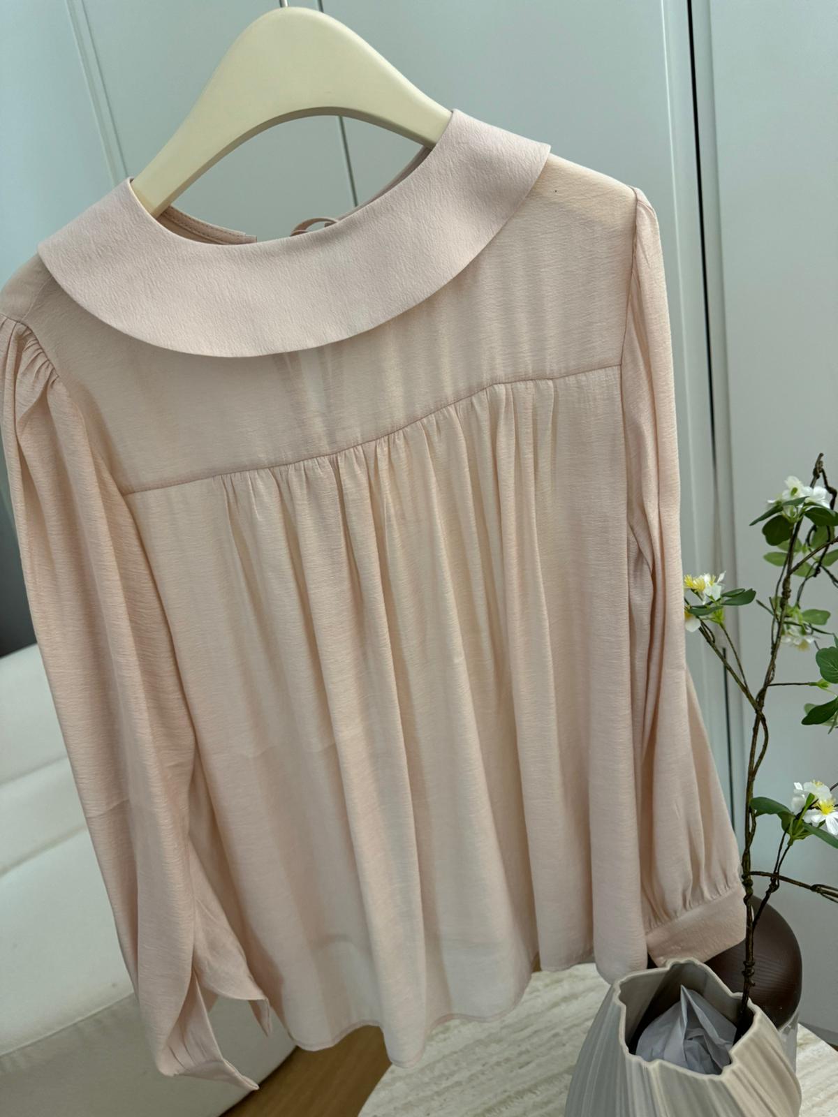 Bow-tie Closure Chiffon Blouse