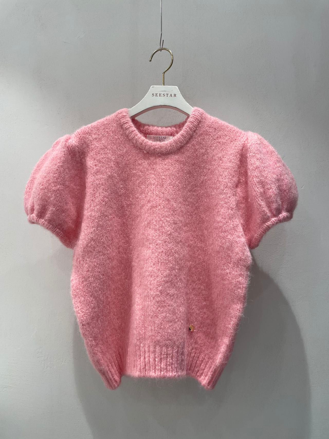 Knitted Short Puff sleeve Sweater *4 Colors