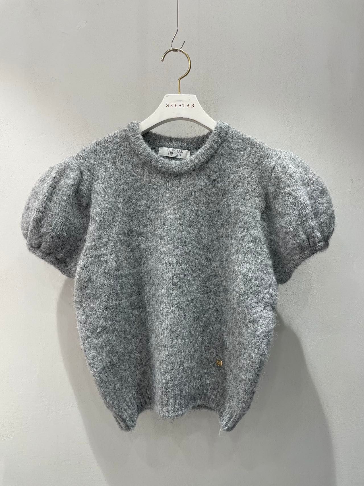 Knitted Short Puff sleeve Sweater *4 Colors