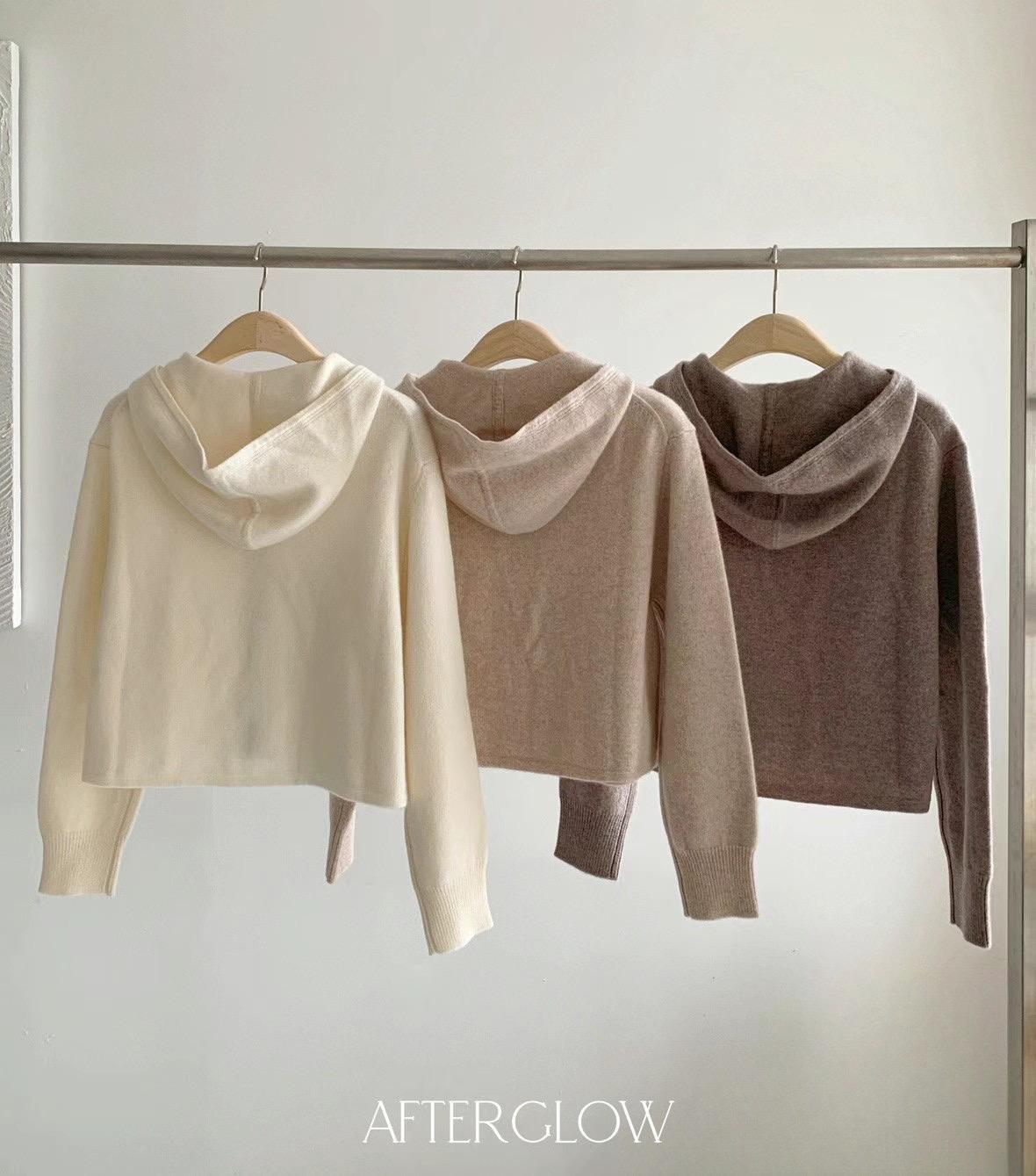 Zip-up Hooded Knit Sweater *3 Colors