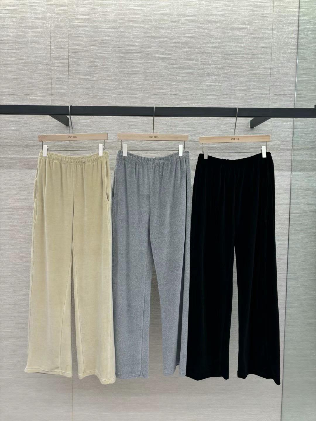 Velvet hooded Sweater & Wide-leg Pants Set *3 Colors (Sold Separately)