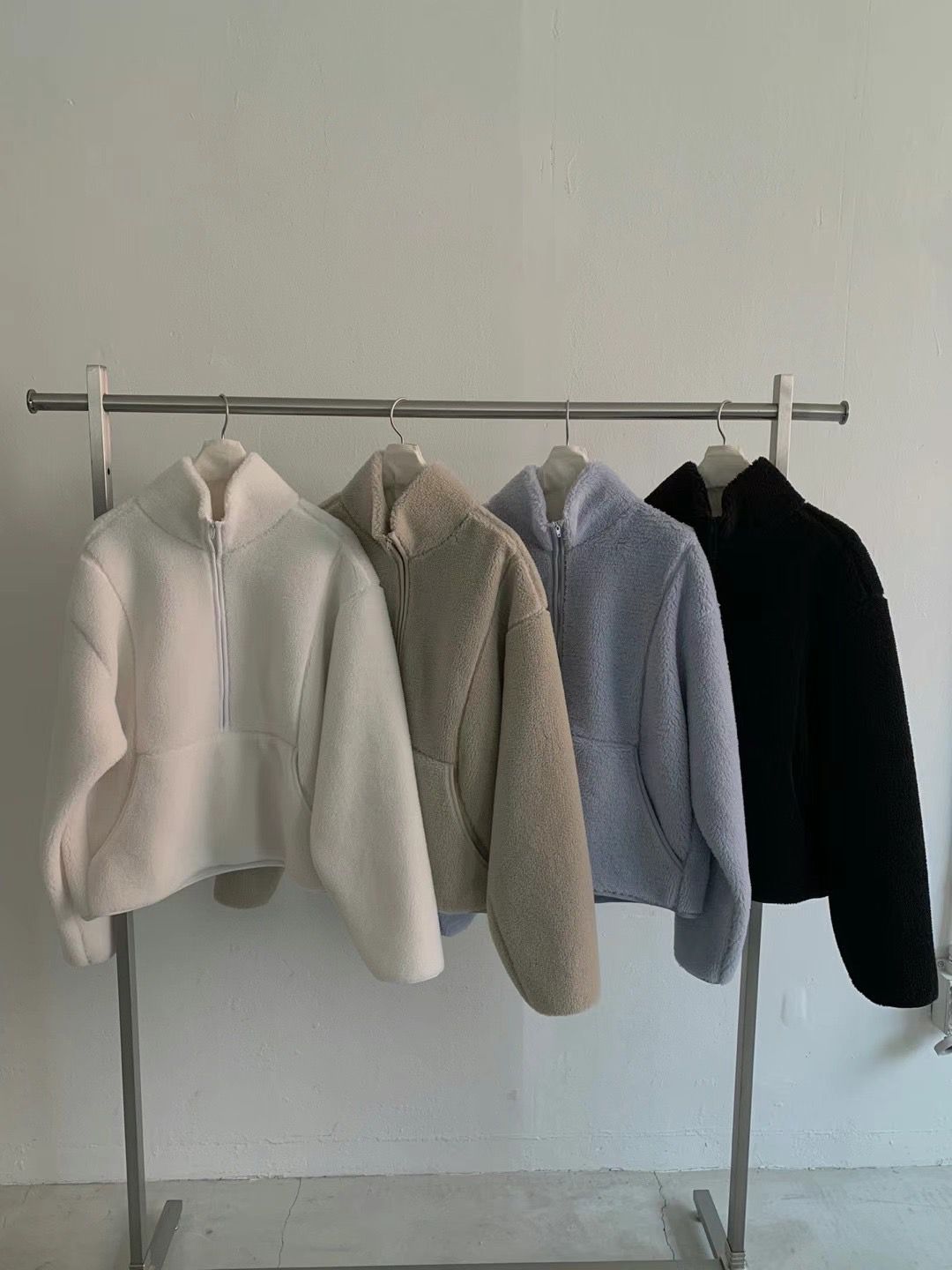 Fleeced Half-zip Sweater *4 Colors