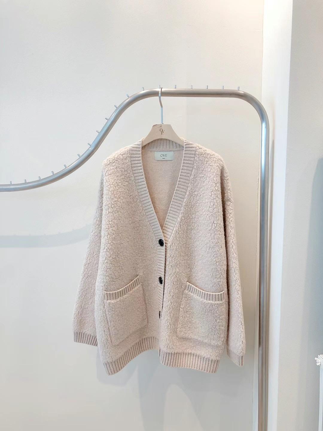 V-neck Fleeced Large Cardigan *3 Colors