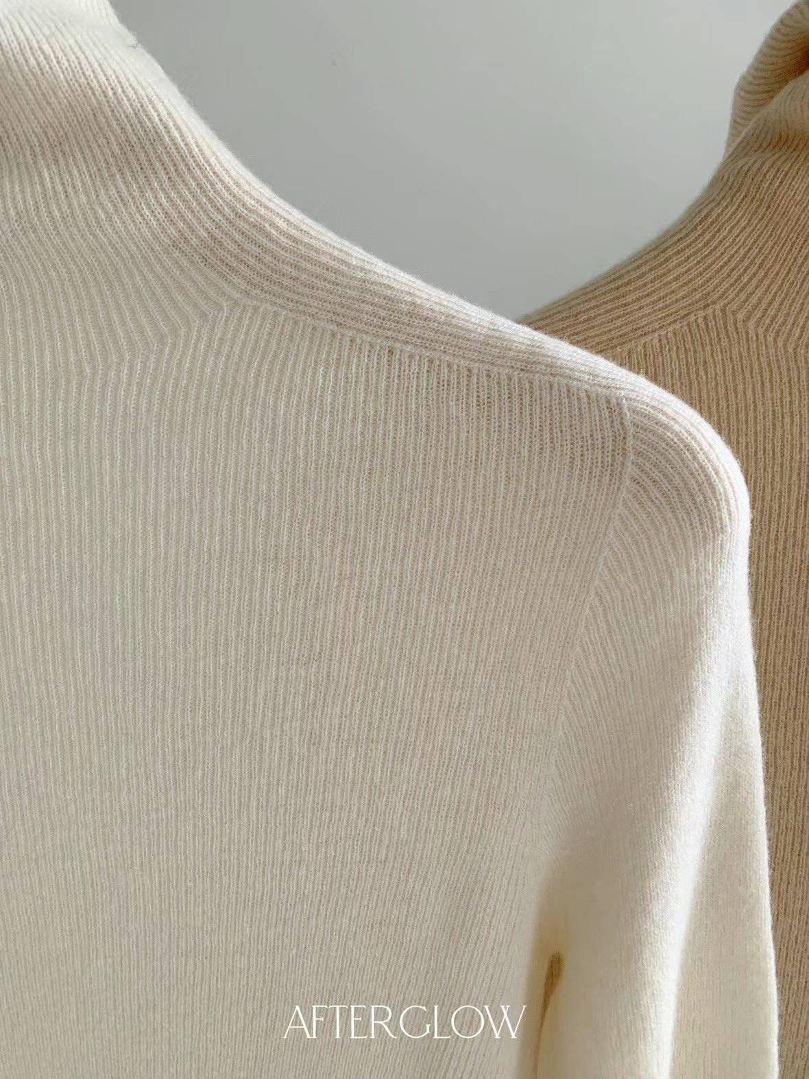 Turtleneck Ribbed Knit Long-sleeved Pullover *4 Colors