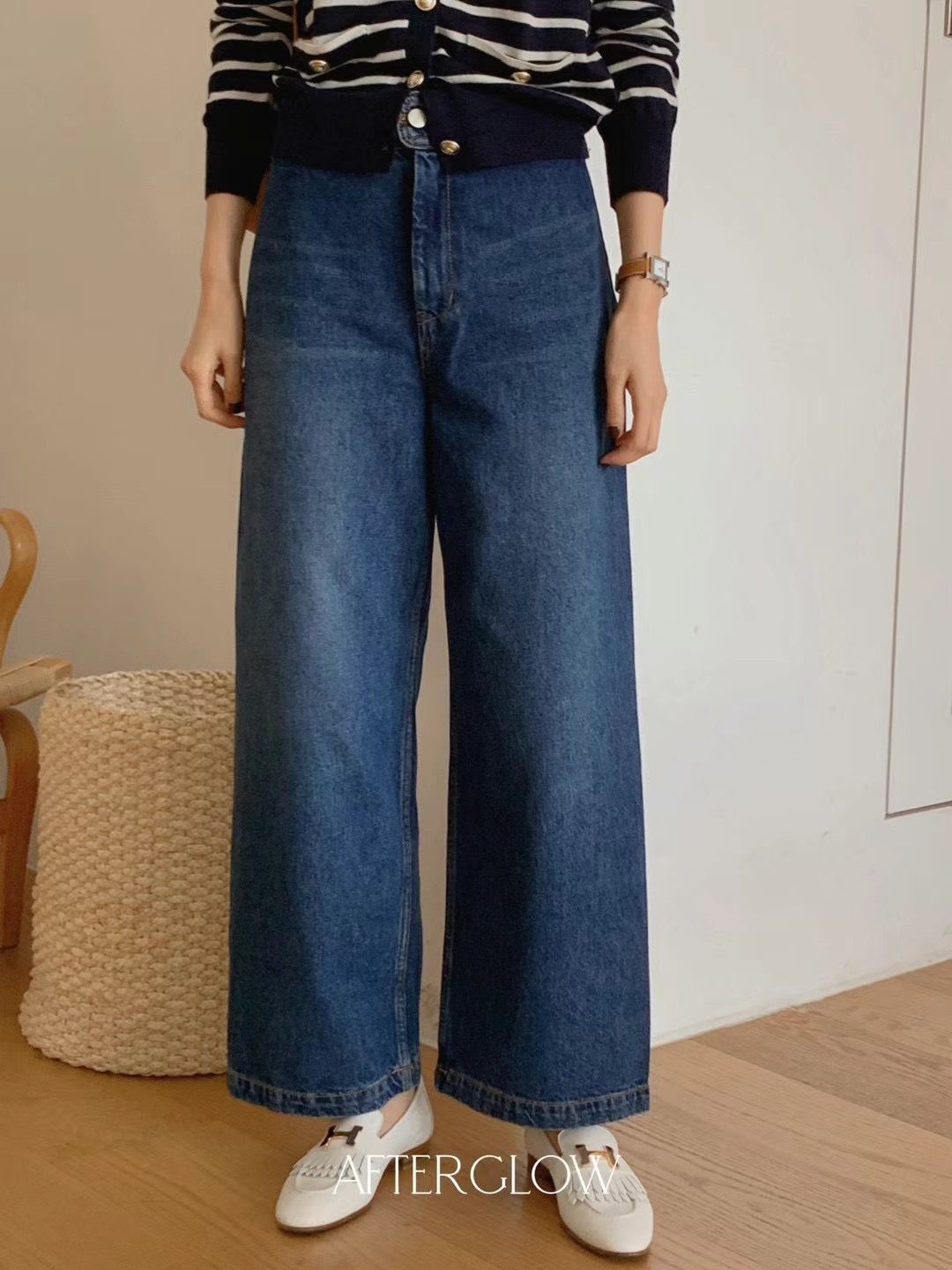 High Rise Straight Denim Jeans