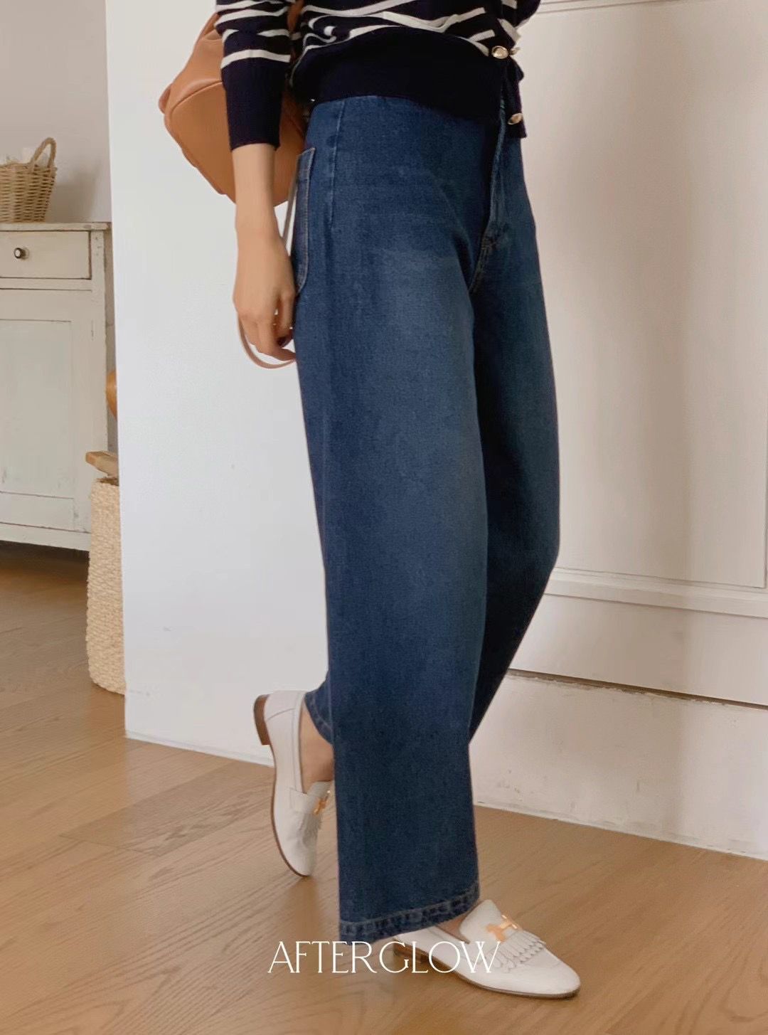 High Rise Straight Denim Jeans